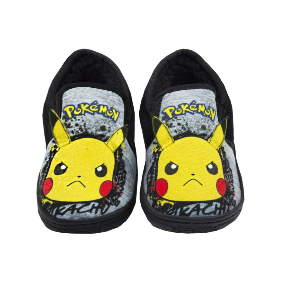 Pokemon Slip On Loafer Slippers (Boys Grey)