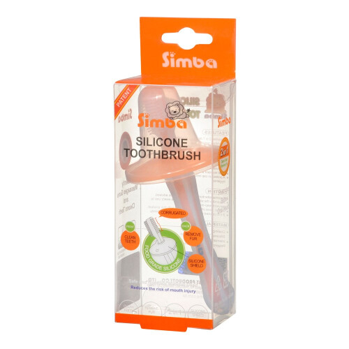 Simba Simba Μαλακή Βούρτσα Σιλικόνης για Μωρά με Αφαιρούμενη Βρωμιά (Πορτοκαλί) 2
