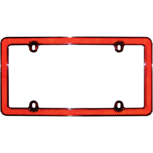 Cruiser tilbeh?r 30436 R?d reflektor II nummerplade ramme r?d/krom