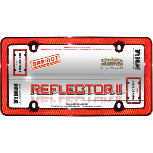 Cruiser tilbeh?r 30436 R?d reflektor II nummerplade ramme r?d/krom 1