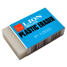 Lion Translucent White Big Plastic Eraser 1 Eraser (P-1000)