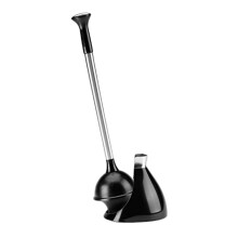 simplehuman Toilet Plunger and Caddy Stainless Steel  Black