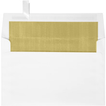 Luxpaper A9 folieforet invitation Konvolutter skr?l & tryk 5 3/4 """" X 8 3/4 """" White W/Gold Lux ???oring 60 lb. Tekst 50 Antal