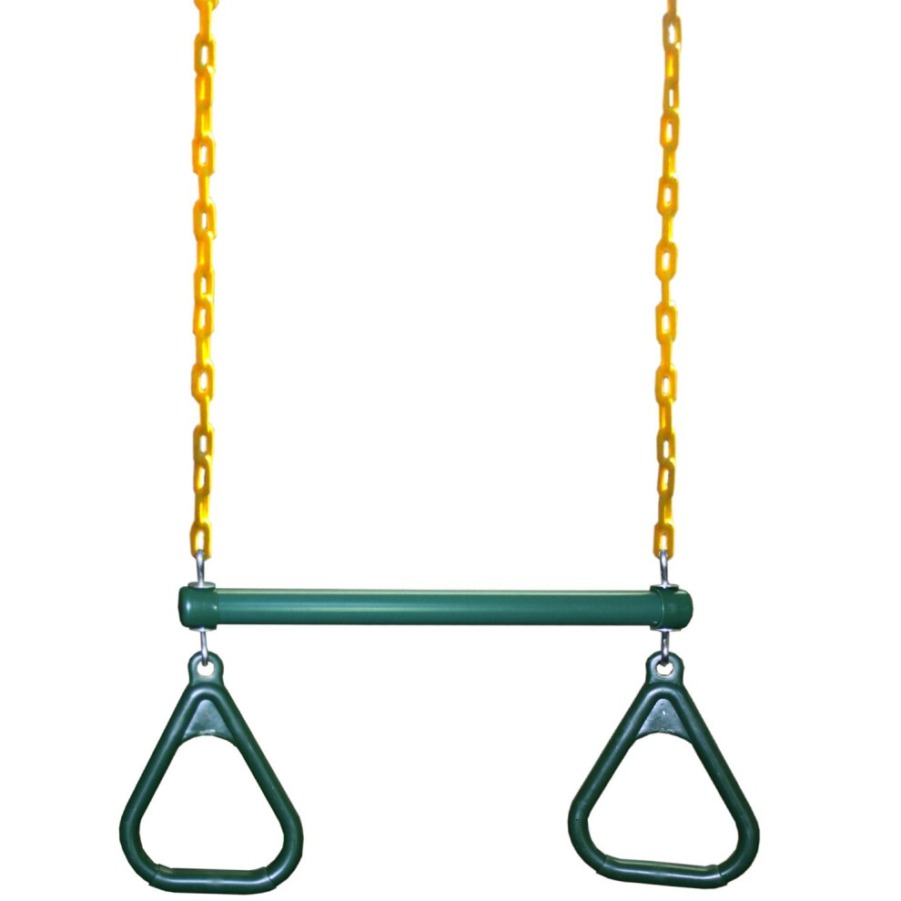 Barre trap   ze robuste Eastern Jungle Gym Combo Swing Large Barre trap   ze de 20 po avec cha   nes de balan   oire rev   tues de 43 po de long