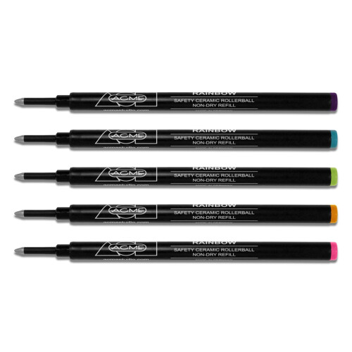 Acme ACME Studios Rollerball Refiller, Regnbågsfärger, 5-pack (PREFRBOWBOX)