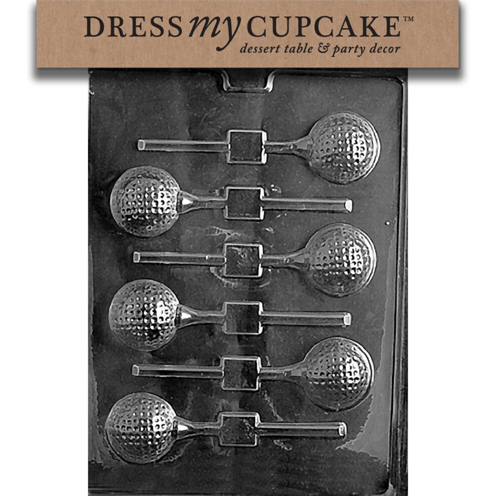 Moule     chocolat pour sucettes en forme de balle de golf Dress My Cupcake - S071