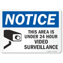 SmartSign - U1-1002-NP_14x10 Notice - This Area Is Under 24 Hour Video