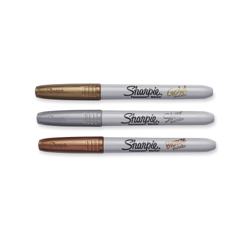 Sharpie Sharpie Μεταλλικός Μόνιμος Μάarker - Χρυσό/Ασημί/Χάλκινο (Συσκευασία 3 τεμ.) 1