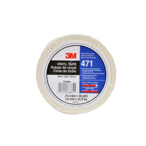 3M Ταινία Βινυλίου 3M 471, Λευκή, 3/4 in x 36 yd, 5.2 mil 2