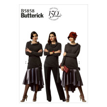 Butterick Patterns B5858 Misses' Top Skirt and Pants Sewing Template