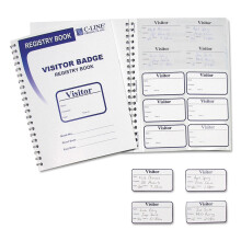 C-Line 97030 Bezoekersbadges met registratielogboek 3 1/2 x 2 Wit 150/doos