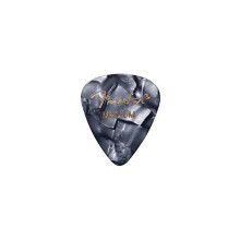 Fender Premium Celluloid Gitar Picks 351 Vorm, Zwart Moto, Medium, 12-Pack