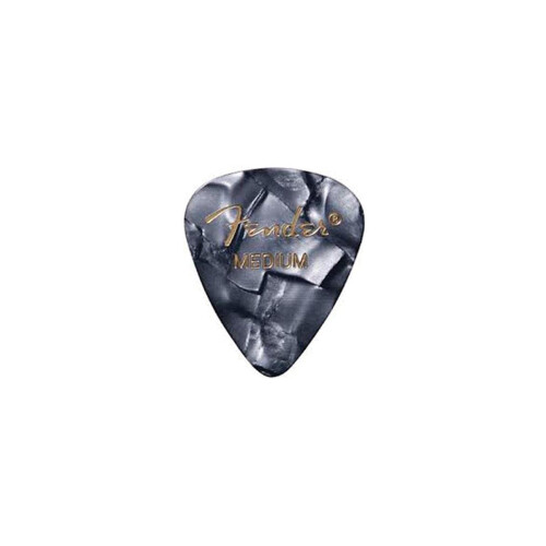 Fender Fender Premium Celluloid Κιθάρας Picks 351 Σχήμα, Μαύρο Moto, Μεσαίο, 12-Συσκευασία