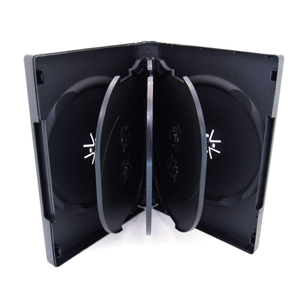 Maxtek Black 8 Disc DVD Cases with 3 Flip Trays and Outter Clear Sleeve  10 Pack-image-OPC-PFNRZ5W-NEW