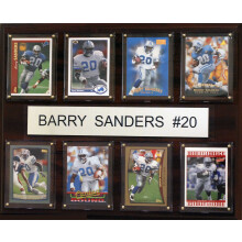 C&I COLECTABLE NFL DETROIT LIONS BARRY SANDERS 8 PLAQUE BLACK BLACK