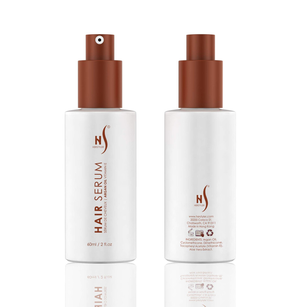 Suo Long Herstyler Argan Oil Serum For Natural Shine - Anti-Frizz Straightening Serum For Damaged Tresses (Pack Of 2)