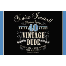 Kreativ konvertering af vintage fyr 40 -?rs f?dselsdag gatefold invitation standard
