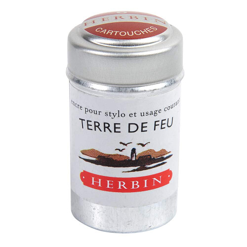 J. Herbin Μελάνι Γραφίδας - 1 τενεκεδάκι με 6 κασέτες - Terre de Feu 1
