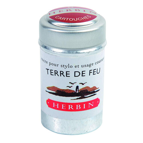 J. Herbin Μελάνι Γραφίδας - 1 τενεκεδάκι με 6 κασέτες - Terre de Feu