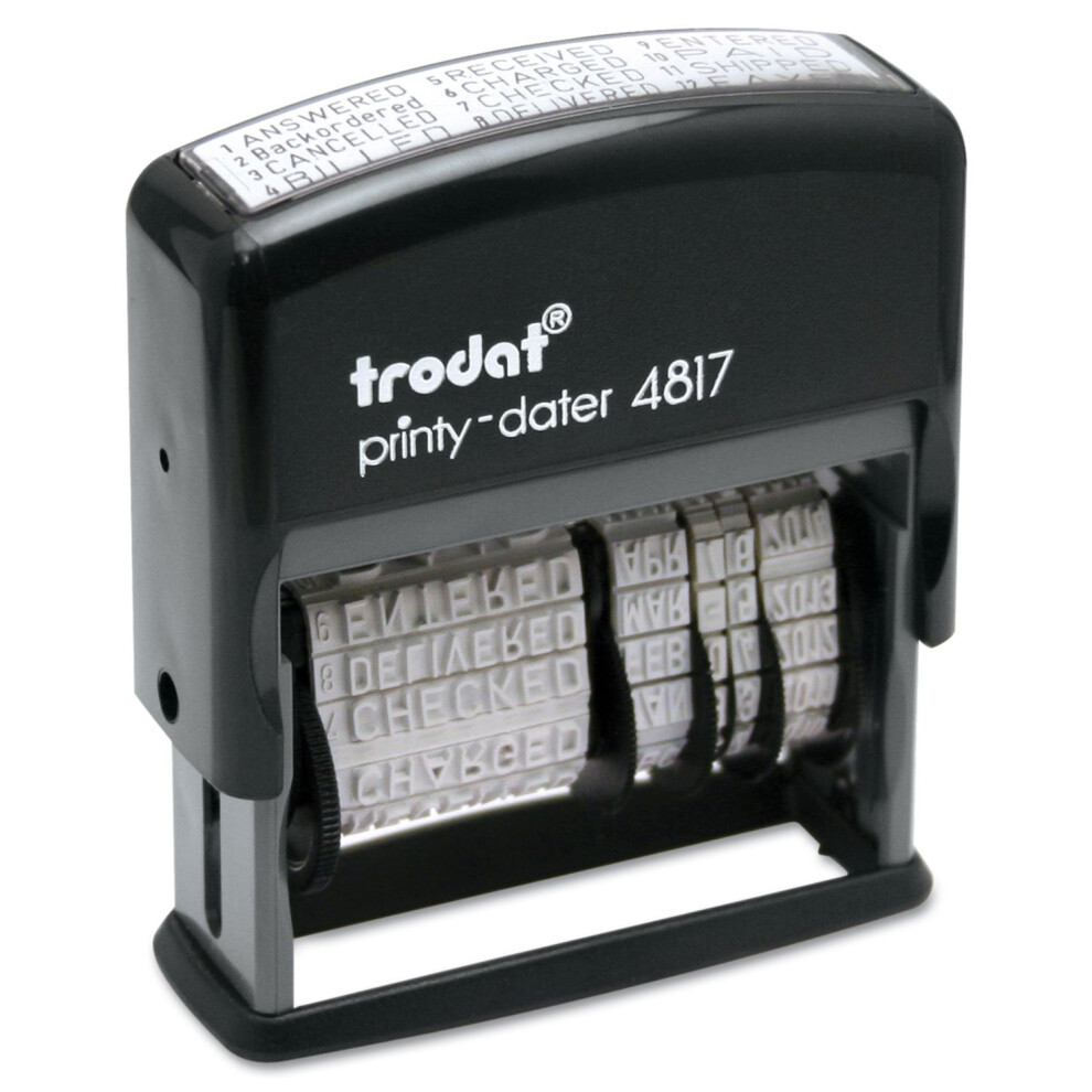 Photos - Other Office Equipment Trodat E4817  Economy 12-Message Stamp Dater Self-Inking 2 x 3/8 Black 