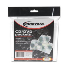 INNOVERA 39701 Optisk disktilf?lde med indbygget etiketfane - Sleevepolypropylen - Clear - 1 CD/DVD