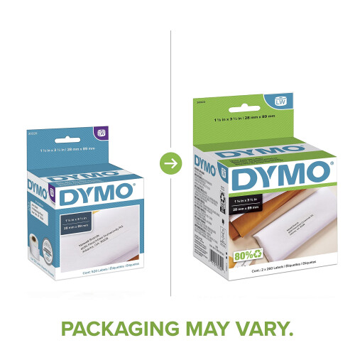 DYMO Ετικέτες Διευθύνσεων Dymo Lw, Μαύρο σε Λευκό, 1 1/8" X 3 1/2" 1
