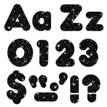 Trend Enterprises Inc. T-79944 Black Sparkle 4 """" Casual Combo Ready Letters