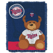 Northwest MLB Minnesota Twins Baby-berwurfdecke aus gewebtem Jacquard, 91,4 x 116,8 cm, Blau