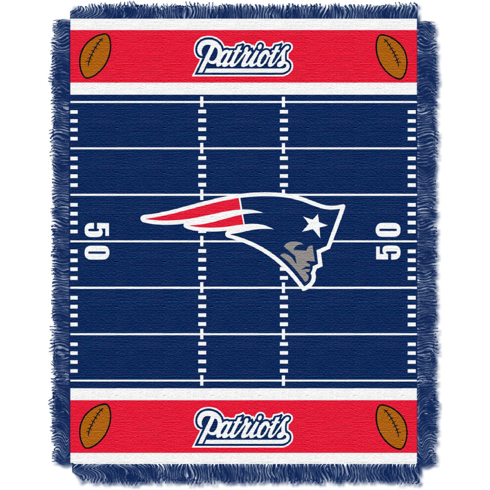 Northwest Officially Licensed Nfl New England Patriots ""Field"" Woven Jacquard Baby Throw Blanket 36"" X 46"" Multi Color Nordovest