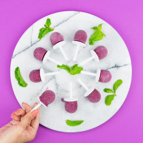 Zoku ZOKU  Mini Pop Molds  9 Miniature Popsicle Molds With Sticks and Drip Guards  EasyRelease BPAfree Silicone 2