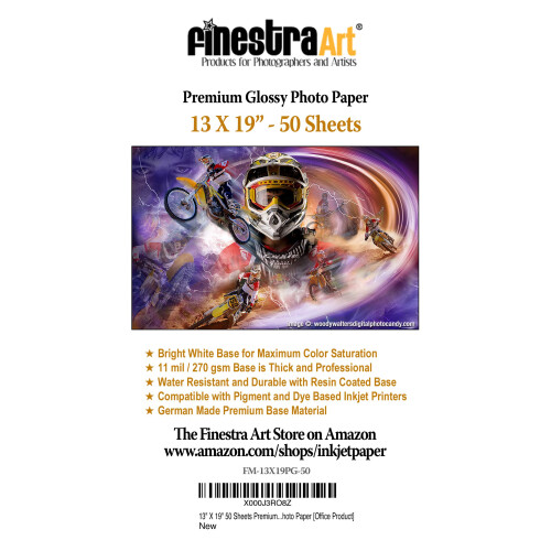 13" X 19" Premium Γυαλιστερό Χαρτί Φωτογραφίας Inkjet - 50 Φύλλα