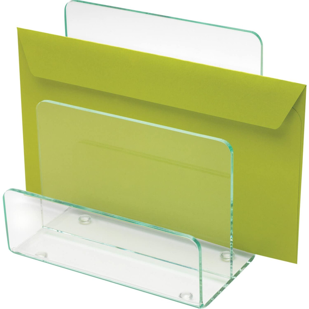 Photos - Other Furniture Lorell 80659 Mini Paper Sorter 6-Inch x3-1/2-Inch x6-1/2-Inch Clear/Green LLR80659