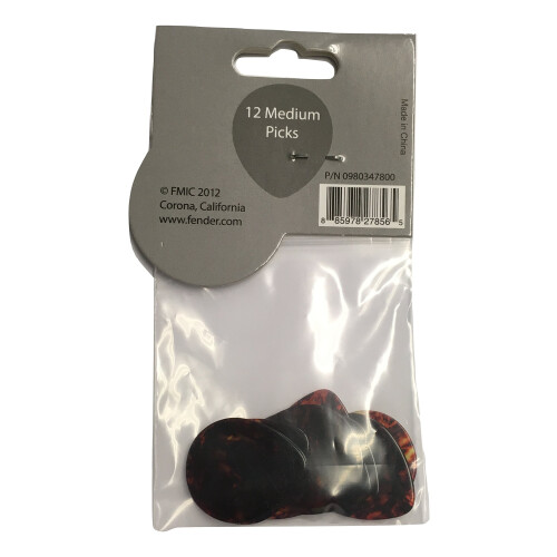 Fender Fender Classic Celluloid Gitaarpicks 347 Vorm, Schildpad, Medium, 12-Pack 2