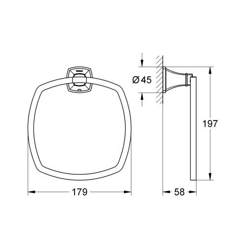 Grohe Grohe 40630000 Grandera Towel-Ring, Starlight Chrome 2