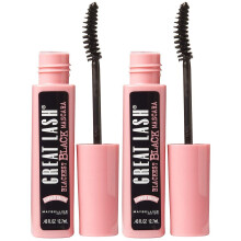 Maybelline Great Lash Curved Brush Mascara - Blackest Black - 2 Pack