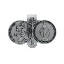 St. Christophorus-Medaille, Anhnger, Wunderttige Medaille, Unbefleckte Empfngnis, Heilige Maria, Visier-Clip