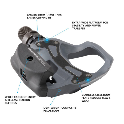 Shimano SHIMANO PD-R550 SPD-SL Ποδηλατικά Πεντάλ; Μαύρο 1