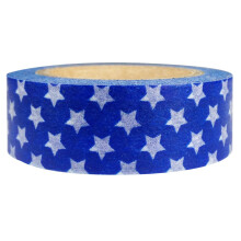 AllyDrew farverige m?nstre japansk washi maskeringstape - marinebl? stjerner