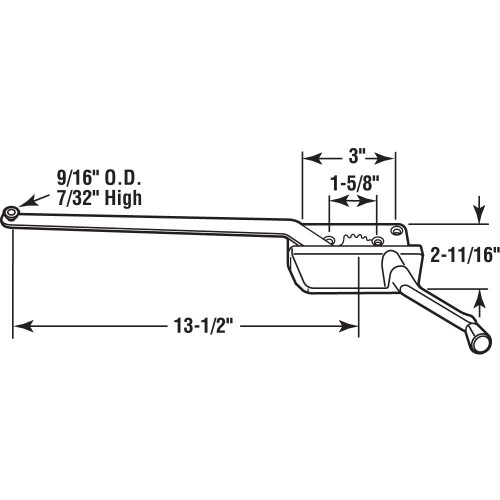 Prime-Line H 3571 13-1/2 In., Χυτοσίδηρο, Χάλκινο, Δεξί Χειριστήριο Ξύλινου ή Βινυλίου 1