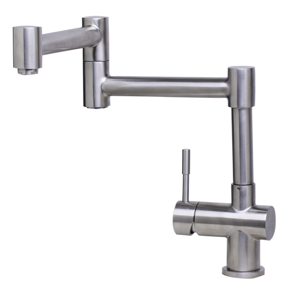 Photos - Tap Alfi AB2038BSS Solid Brushed Stainless Steel Retractable Single Hole Kitchen Faucet 15 D x 12 18 H AB2038-BSS 