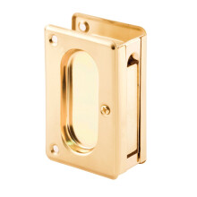 Prime-Line N 7361 3-3/4 in  Polished Brass  Pocket Door Passage Pull