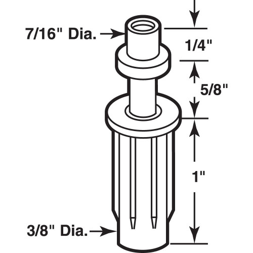 Prime-Line N 7394 Οδηγός, 7/16 Καλύπτω, 3/8 in. Βάση (2-Pack) Βιο-Αναδίπλωση 1