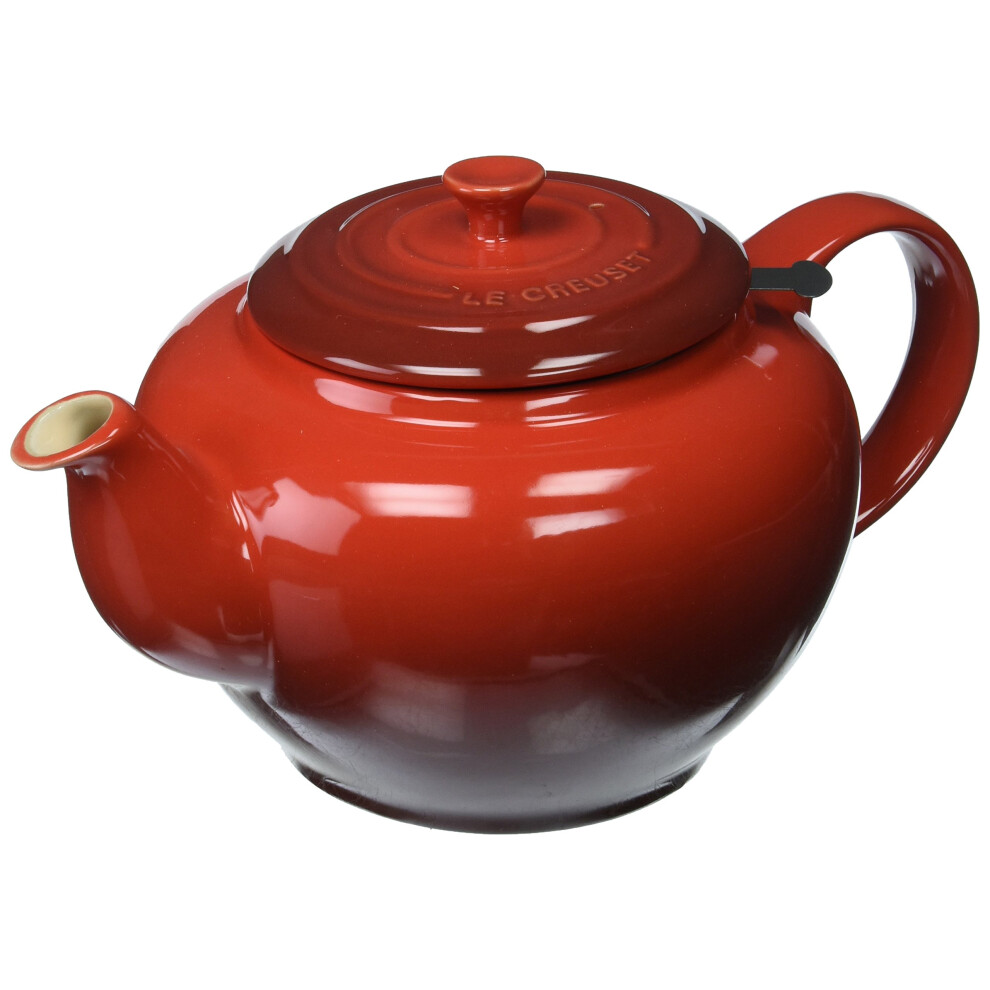 Le Creuset Stoneware Large Teapot with Stainless Steel Infuser  Cerise Cherry Red