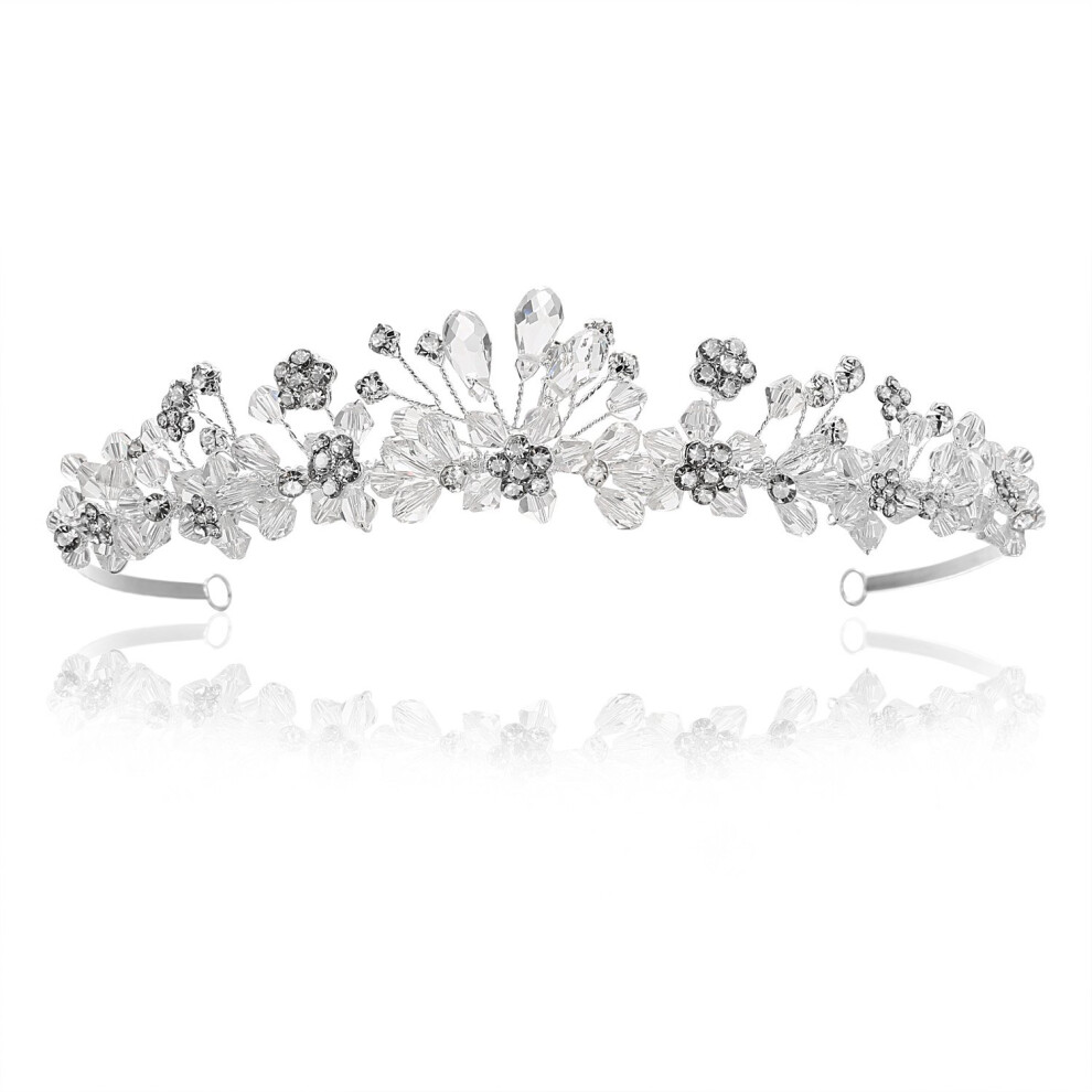 Diad   me de mariage SAMKY pour mari   e, couronne de mari   e, accessoires pour cheveux en cristal strass pour femme