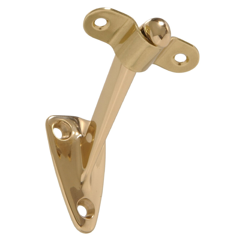 The Hillman Group 851537 Solid Brass Handrail Bracket Heavy Duty  Bright  Brass Finish-image-OPC-PFN9BBB-NEW