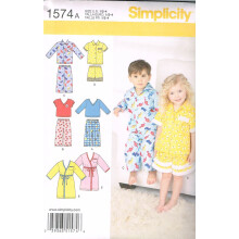 Simplicity 1574 Toddler's Pajama and Robe Sewing Patterns Sizes 1/2-4