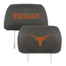 FANMATS 12599 Texas Longhorns Embroidered Head Rest Cover Set - 2 Piec
