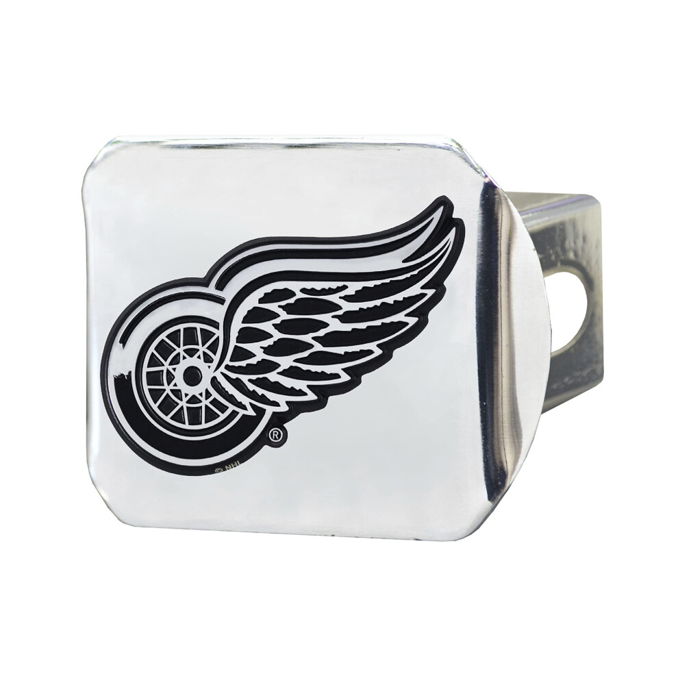 Fanmats - 14966 Nhl Detroit Red Wings Chrom-Anh Ngerkupplungsabdeckung 3,4""X4""-image