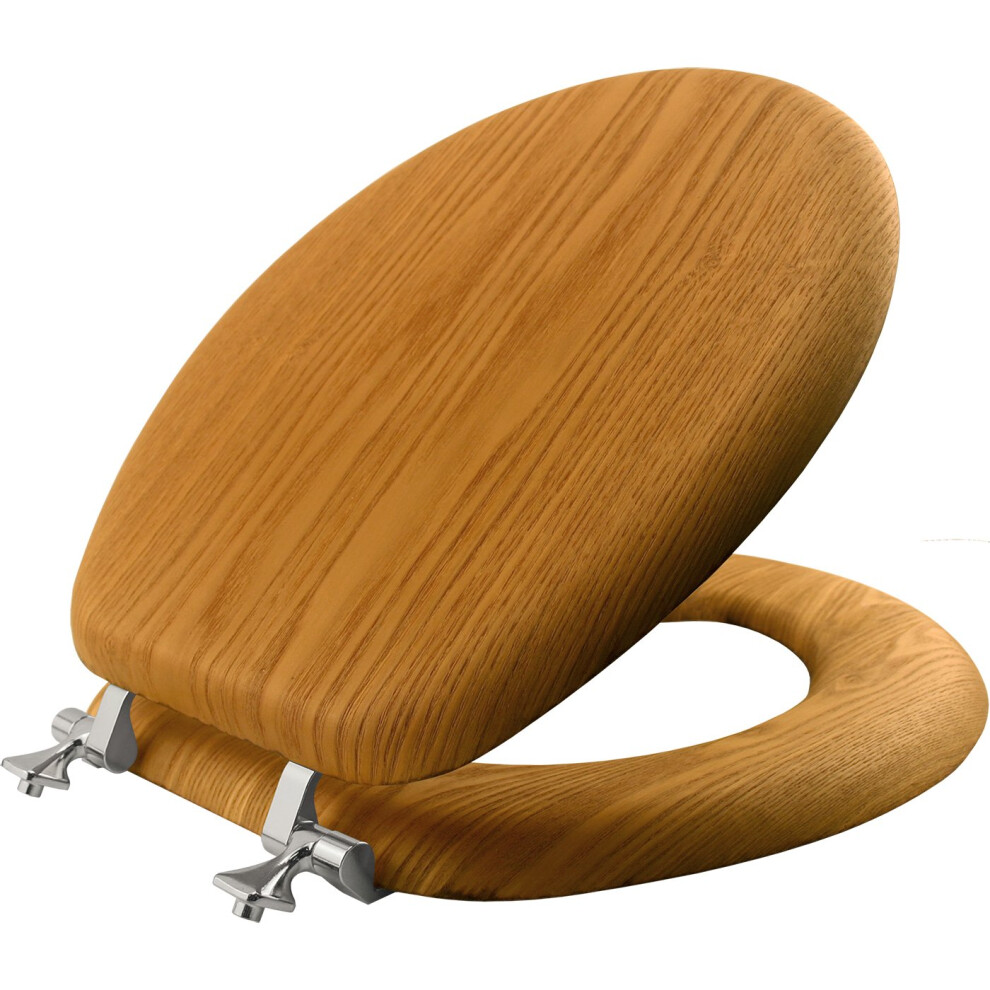 Abattant WC MAYFAIR 9601CP 378 avec charni   res chrom   es ROND Ch   ne naturel
