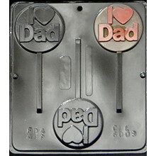 """" Eu (inima) tata """" Lollipop Chocolate Candy Mold Parin?i Ziua 6008